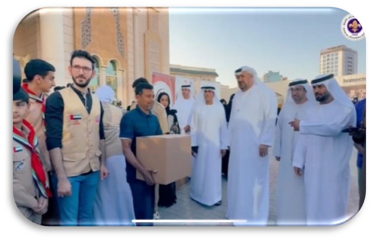Ras Al Khaimah Scouts participate in the Ramadan Food Basket distribution initiative in the presence of Sheikh Salem bin Sultan Al Qasimi (4)